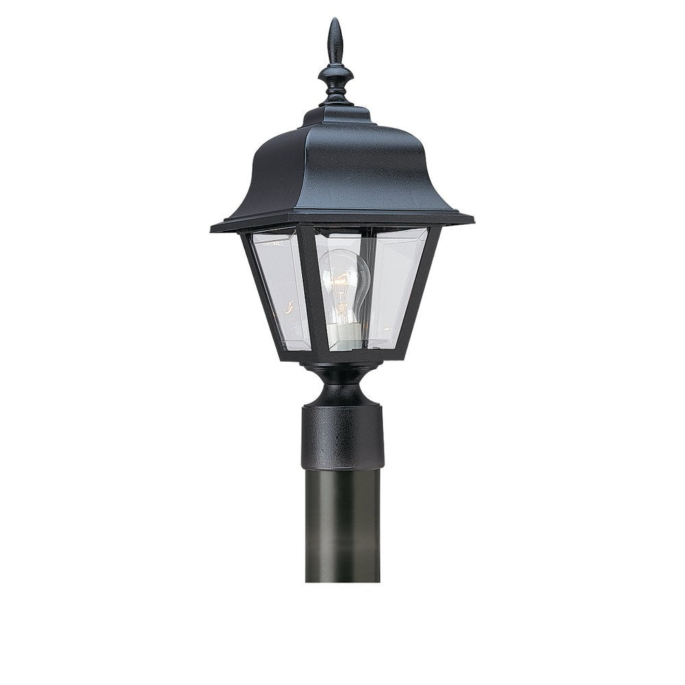 Generation Lighting. - 8255-12 - One Light Outdoor Post Lantern - Polycarbonate Outdoor - Black