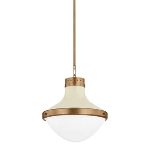 Troy Lighting - F3117-PBR/SSD - One Light Pendant - Maxton - Patina Brass And Soft Sand