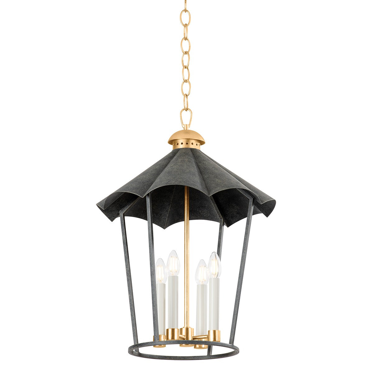 Troy Lighting - F3718-VGL/FRN - Four Light Lantern - Wildomar - Vintage Gold Leaf/French Iron