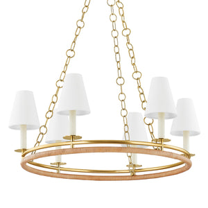 Hudson Valley - 4406-AGB - Six Light Chandelier - Swanton - Aged Brass