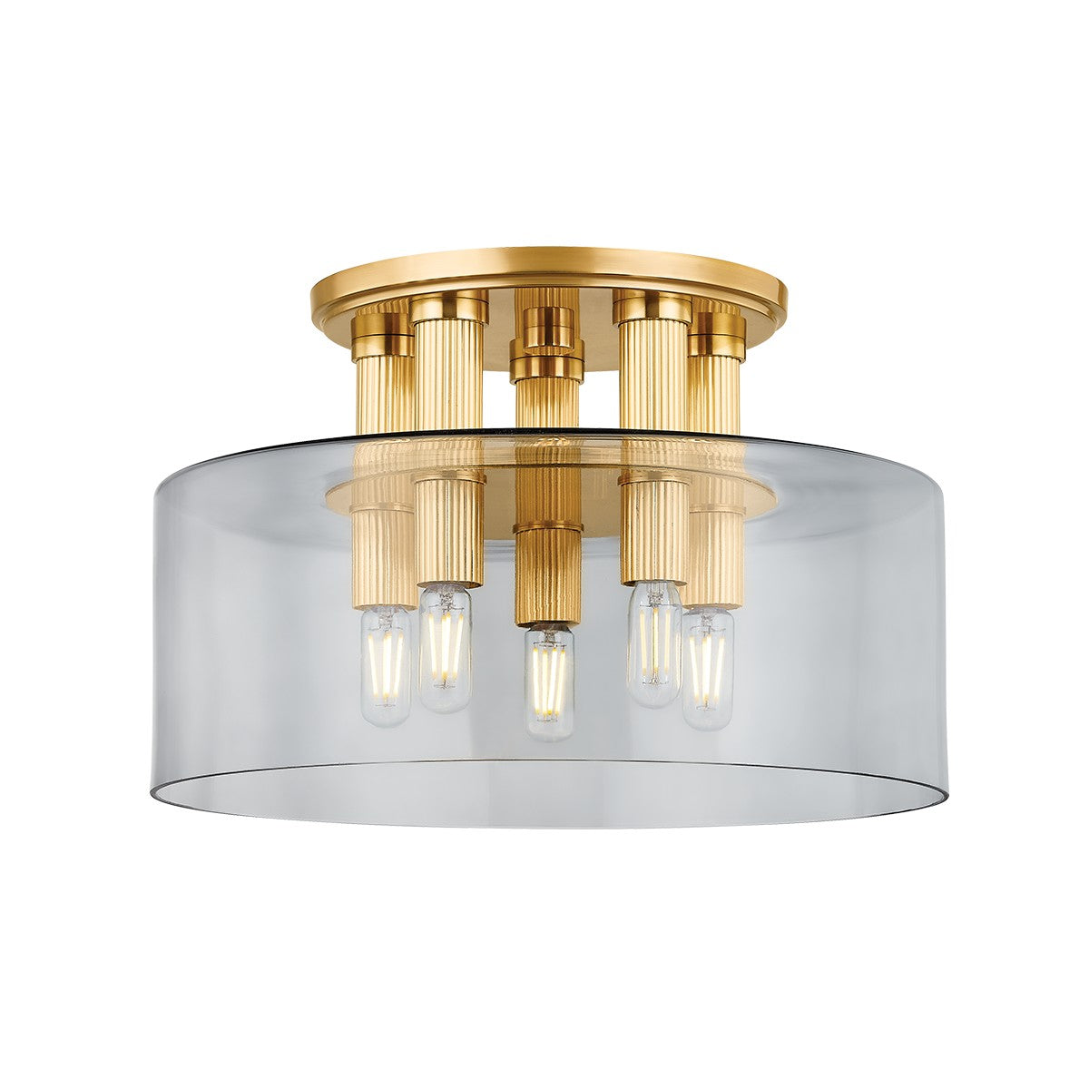 Hudson Valley - 5135-AGB - Five Light Flush Mount - Crystler - Aged Brass