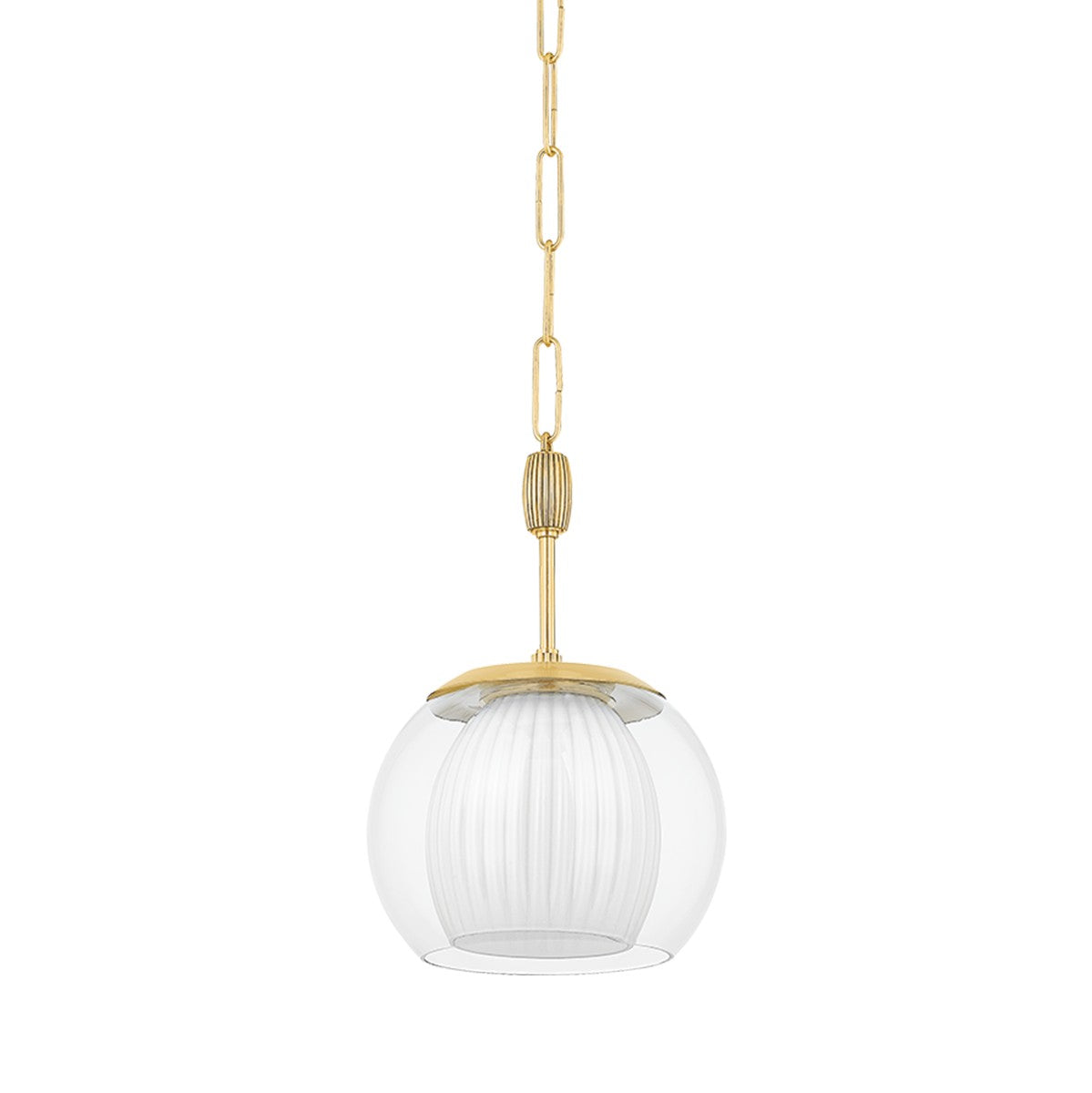 Hudson Valley - 7310-AGB - One Light Pendant - Clementon - Aged Brass