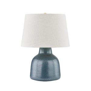 Hudson Valley - L6027-AGB/C08 - One Light Table Lamp - Ridgefield - Aged Brass/Ceramic Textured Navy