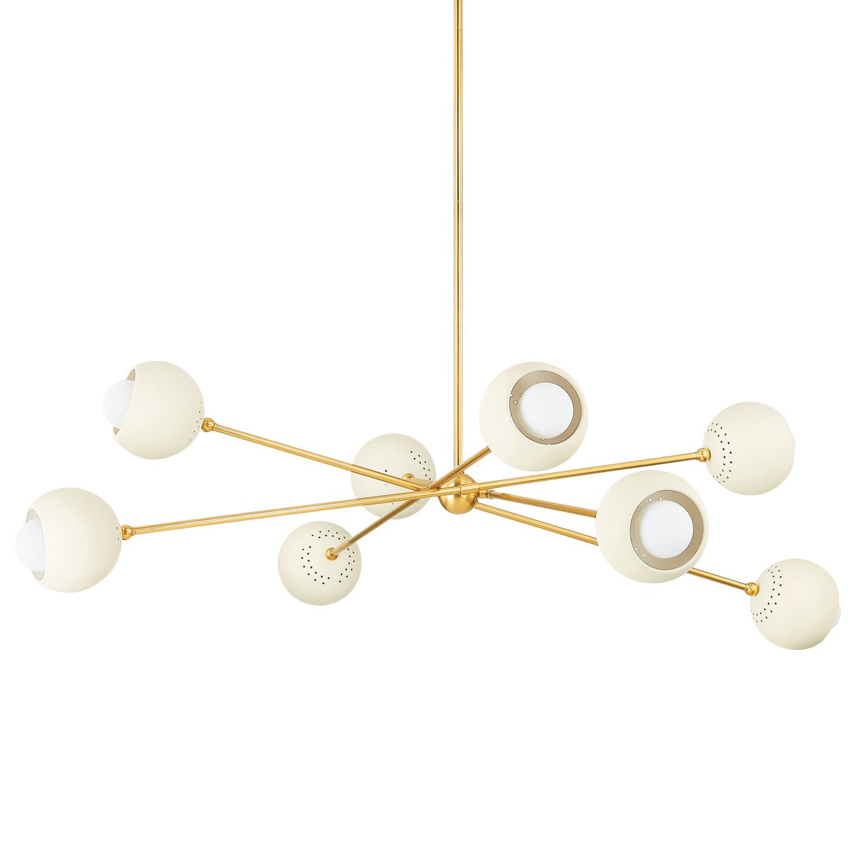 Mitzi - H832808-AGB/SCR - Eight Light Chandelier - Saylor - Aged Brass/Soft Cream