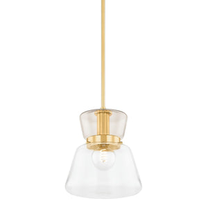 Mitzi - H910701S-AGB - One Light Pendant - Elodie - Aged Brass