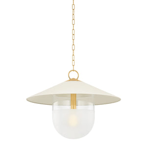 Mitzi - H926701L-AGB/SCR - One Light Pendant - Ressi - Aged Brass/Soft Cream