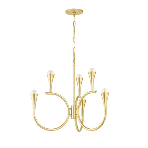 Mitzi - H929806-AGB - Six Light Chandelier - Aviana - Aged Brass