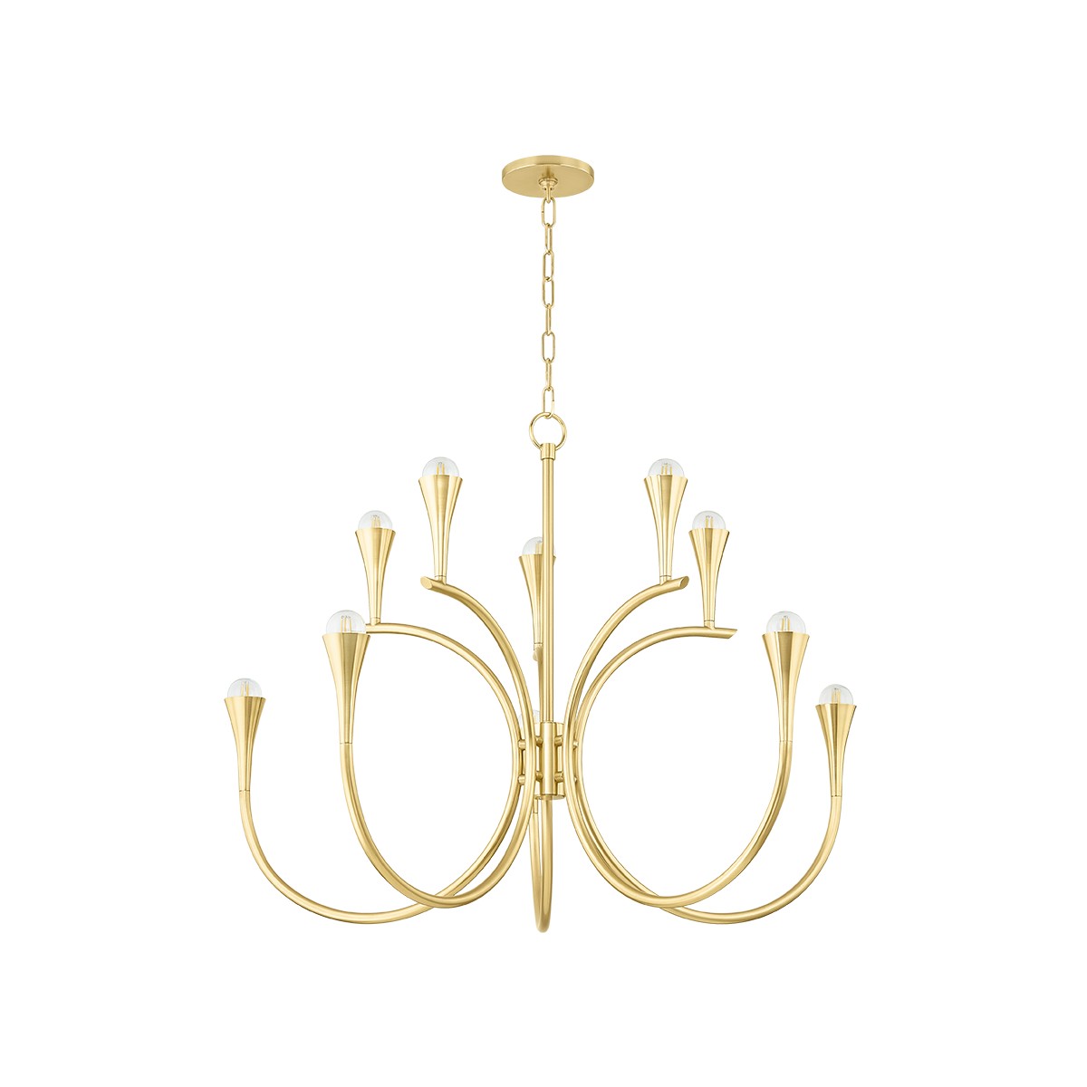 Mitzi - H929810-AGB - Ten Light Chandelier - Aviana - Aged Brass