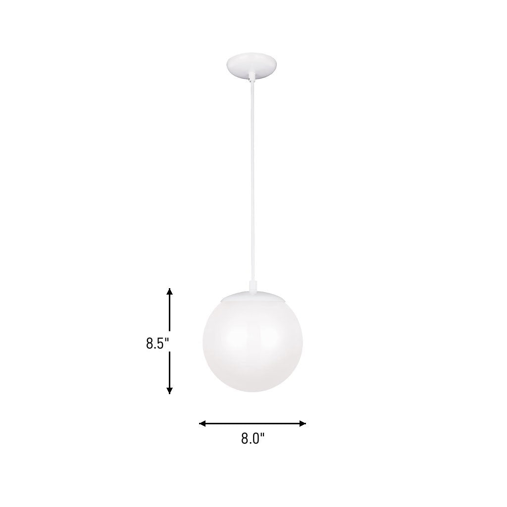 Visual Comfort Studio - 6018-15 - One Light Pendant - Leo - Hanging Globe - White