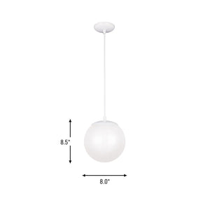 Visual Comfort Studio - 6018-15 - One Light Pendant - Leo - Hanging Globe - White