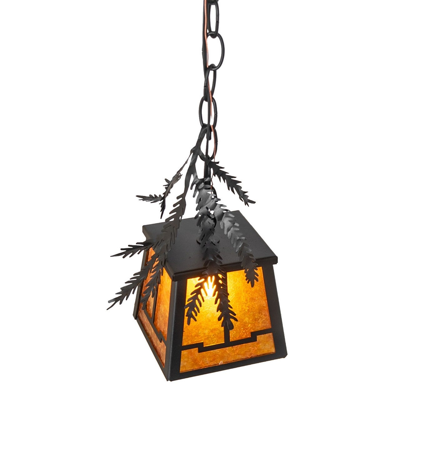 Meyda Tiffany - 270182 - One Light Mini Pendant - Pine Branch - Textured Black