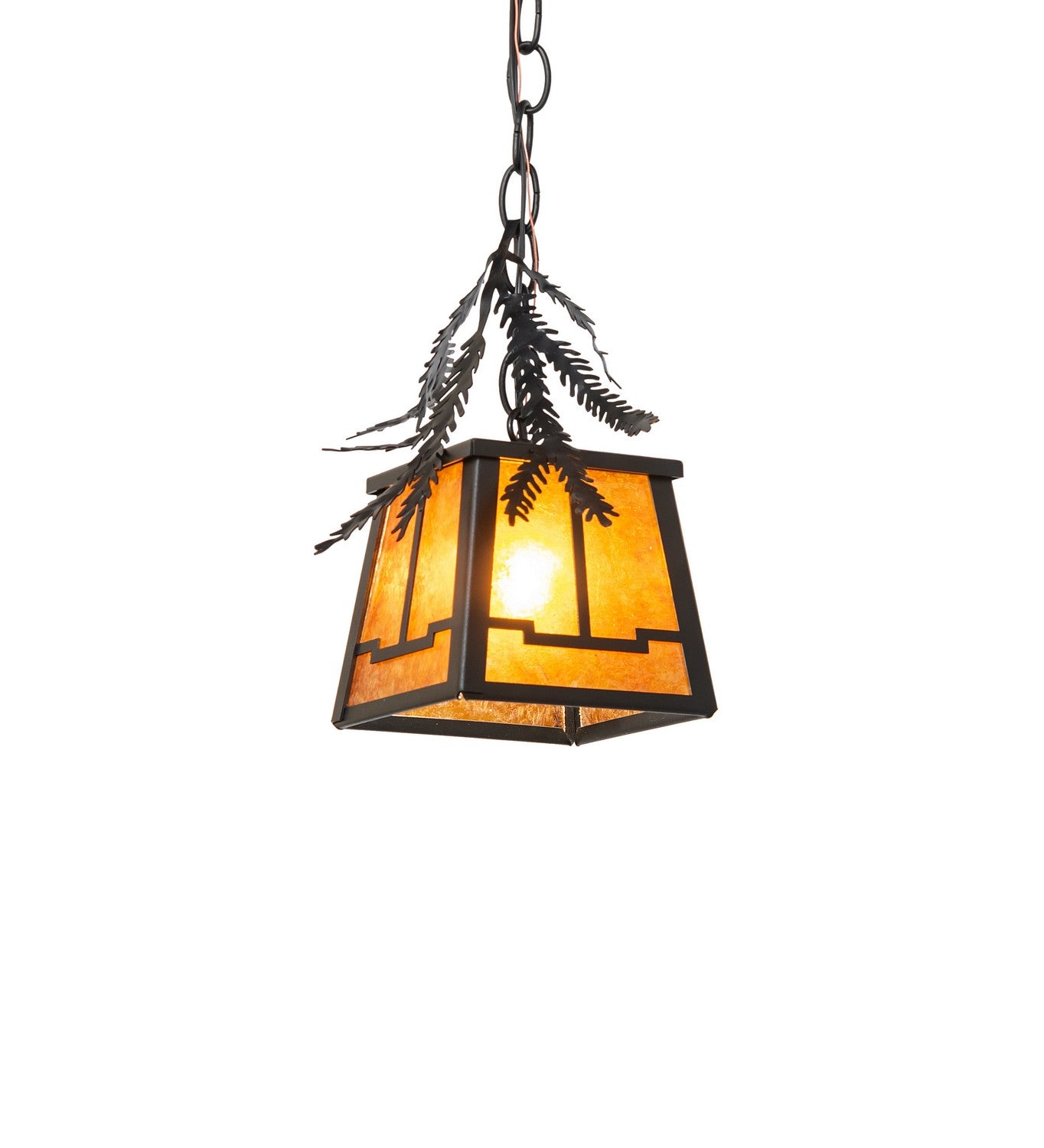 Meyda Tiffany - 270182 - One Light Mini Pendant - Pine Branch - Textured Black