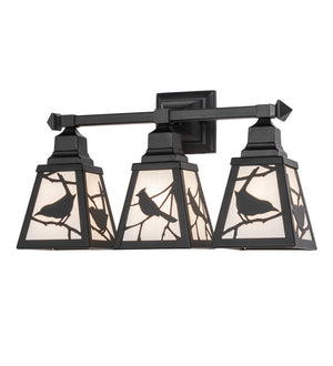 Meyda Tiffany - 270880 - Three Light Vanity - Song Bird - Solar Black