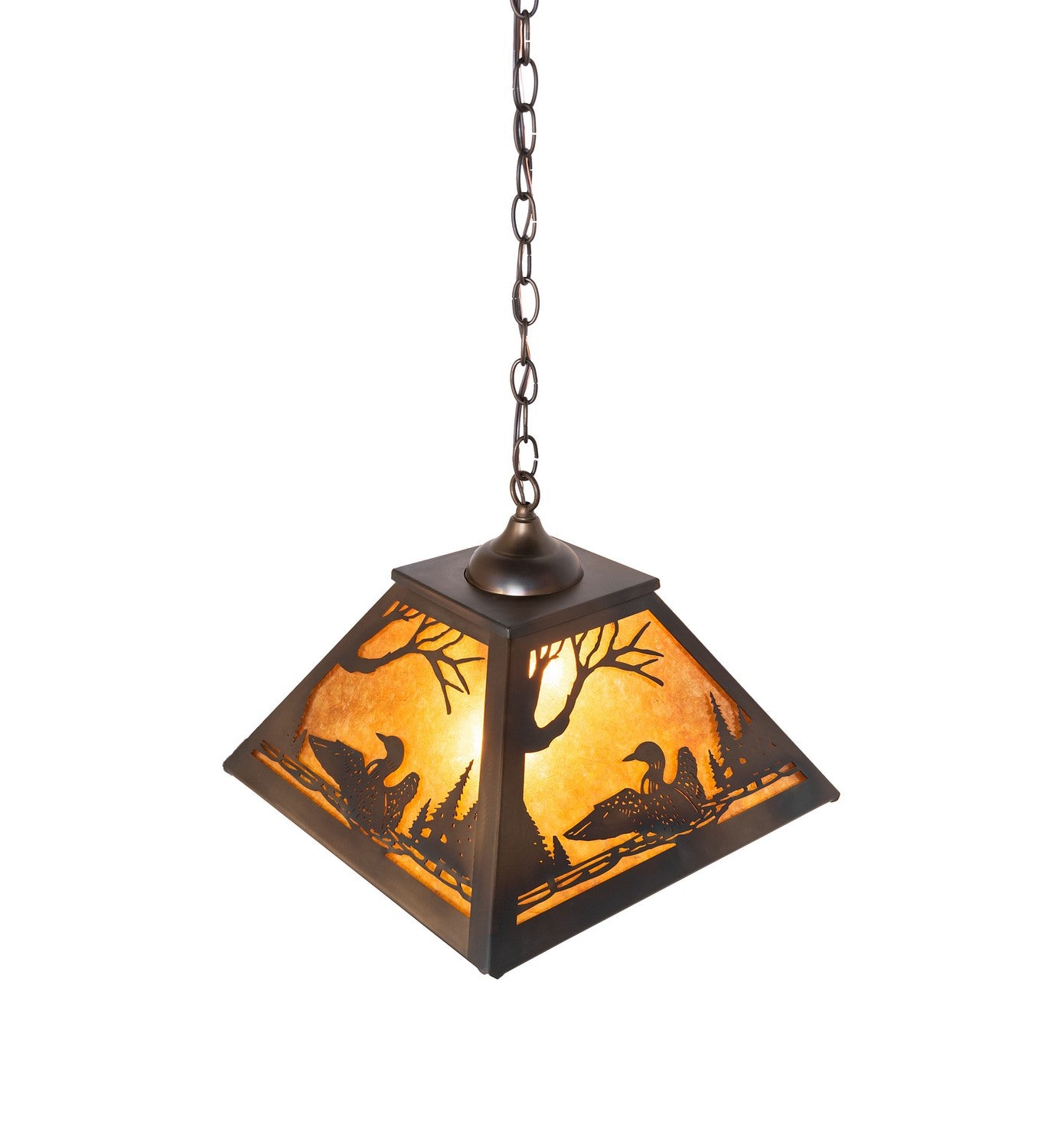 Meyda Tiffany - 271996 - Two Light Pendant - Loon - Dark Burnished Antique Copper