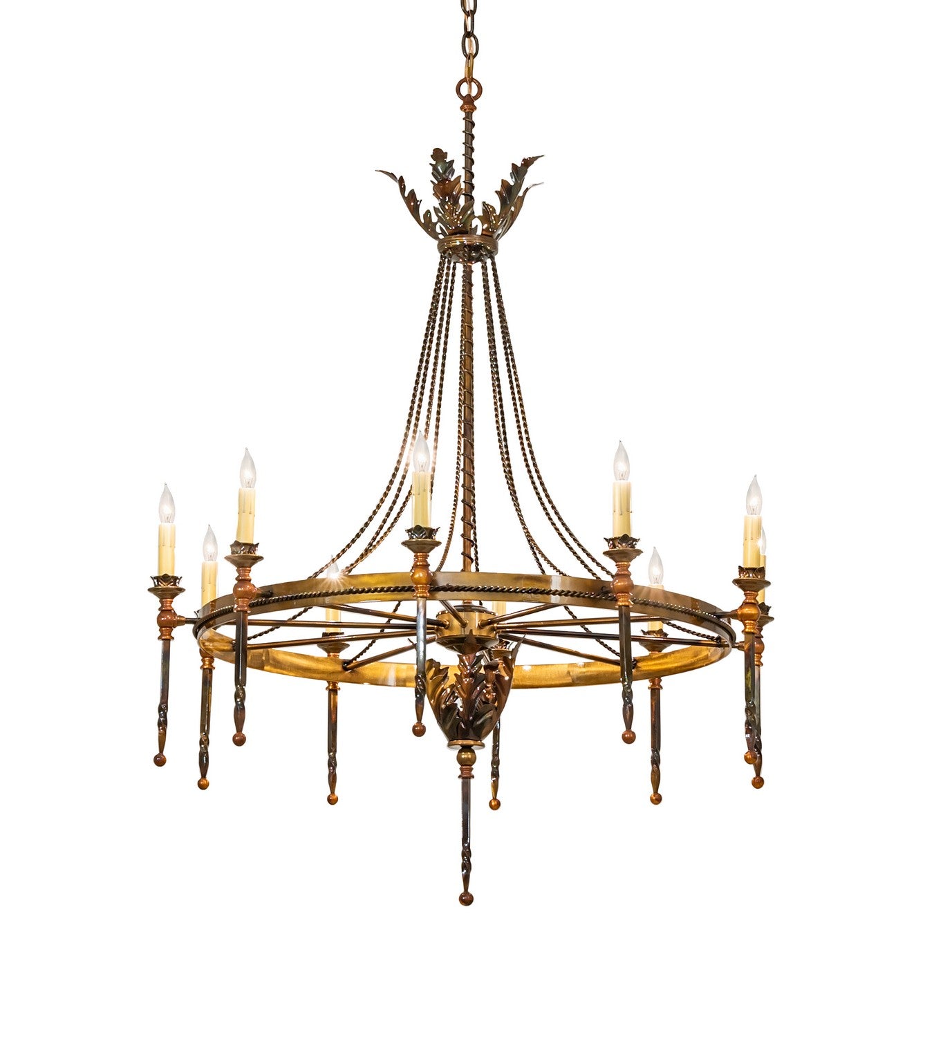 Meyda Tiffany - 273134 - Ten Light Chandelier - Amaury - Lt Burnished Transparent Gold