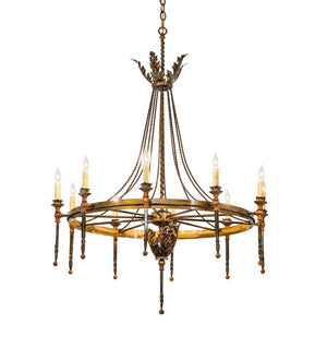 Meyda Tiffany - 273134 - Ten Light Chandelier - Amaury - Lt Burnished Transparent Gold