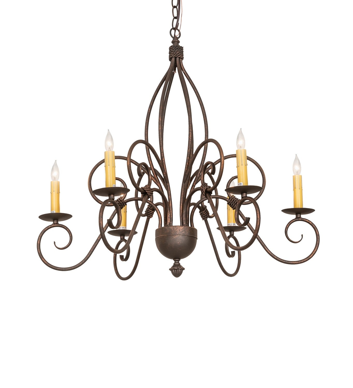 Meyda Tiffany - 273533 - Six Light Chandelier - Squire - Gilded Tobacco