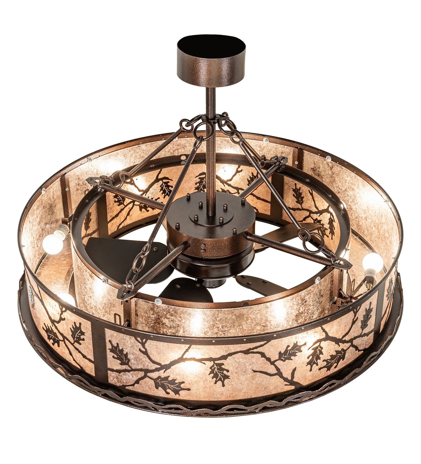 Meyda Tiffany - 273574 - 12 Light Chandel-Air - Oak Leaf - Copper Vein