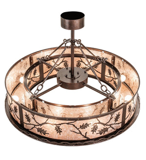 Meyda Tiffany - 273593 - 12 Light Pendant - Oak Leaf - Copper Vein