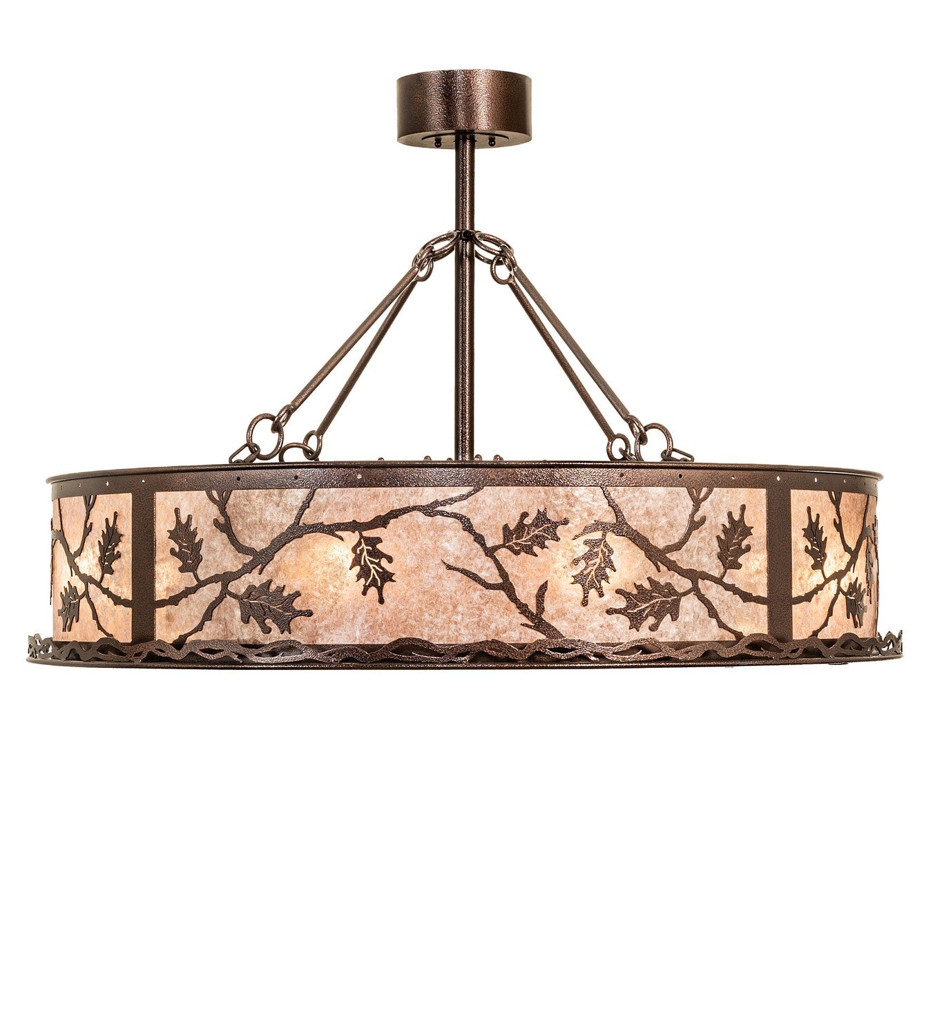 Meyda Tiffany - 273593 - 12 Light Pendant - Oak Leaf - Copper Vein