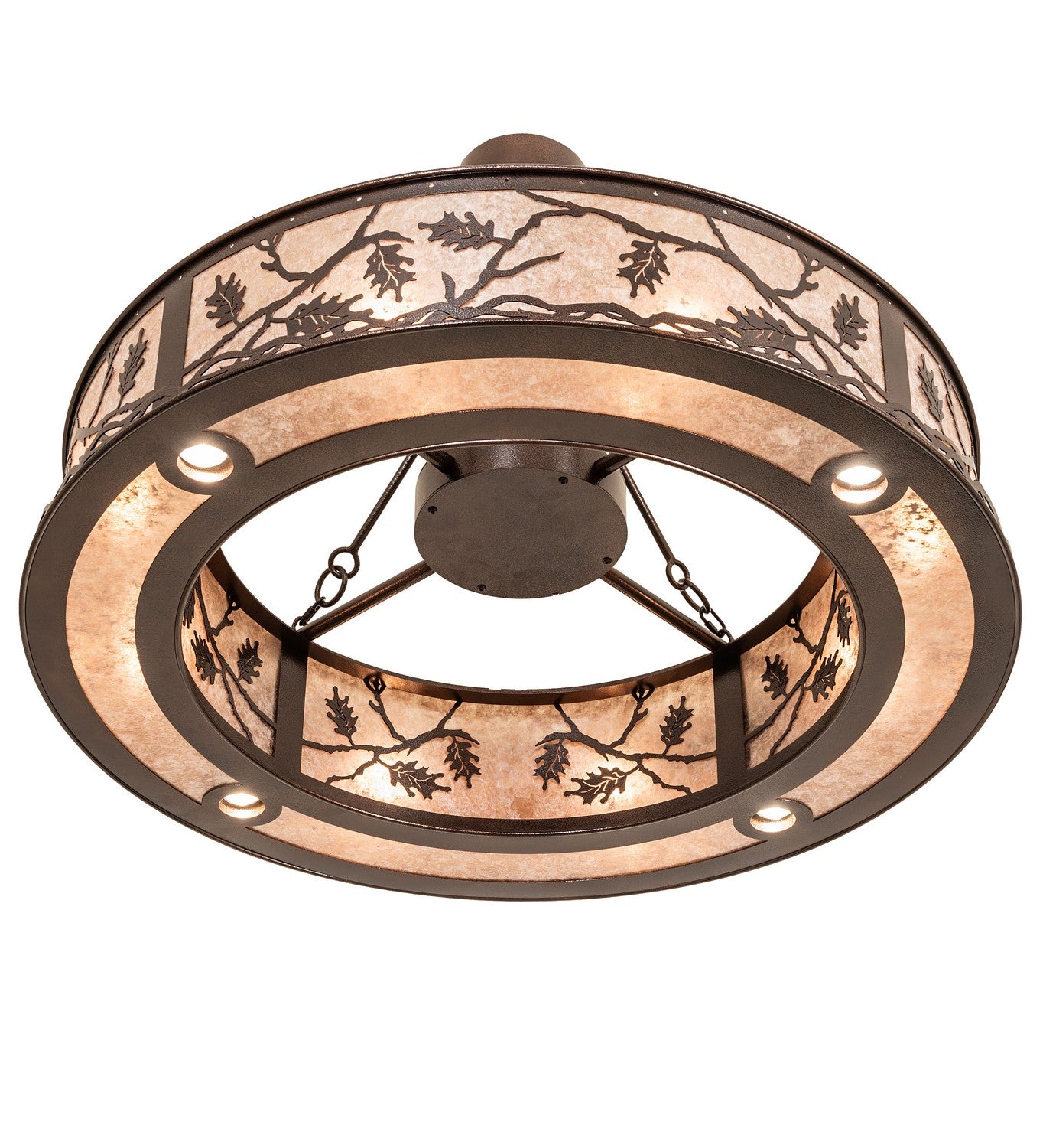 Meyda Tiffany - 273593 - 12 Light Pendant - Oak Leaf - Copper Vein