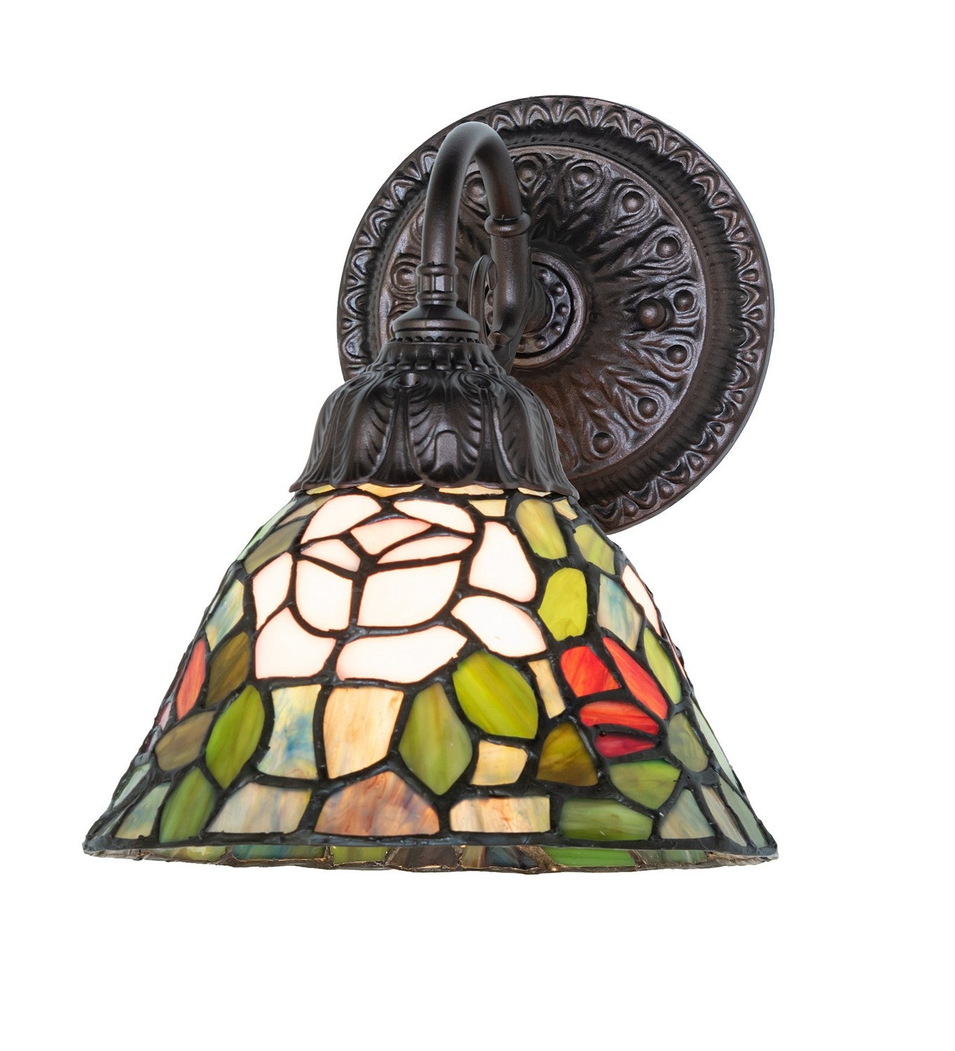 Meyda Tiffany - 274145 - One Light Wall Sconce - Tiffany Rosebush - Mahogany Bronze