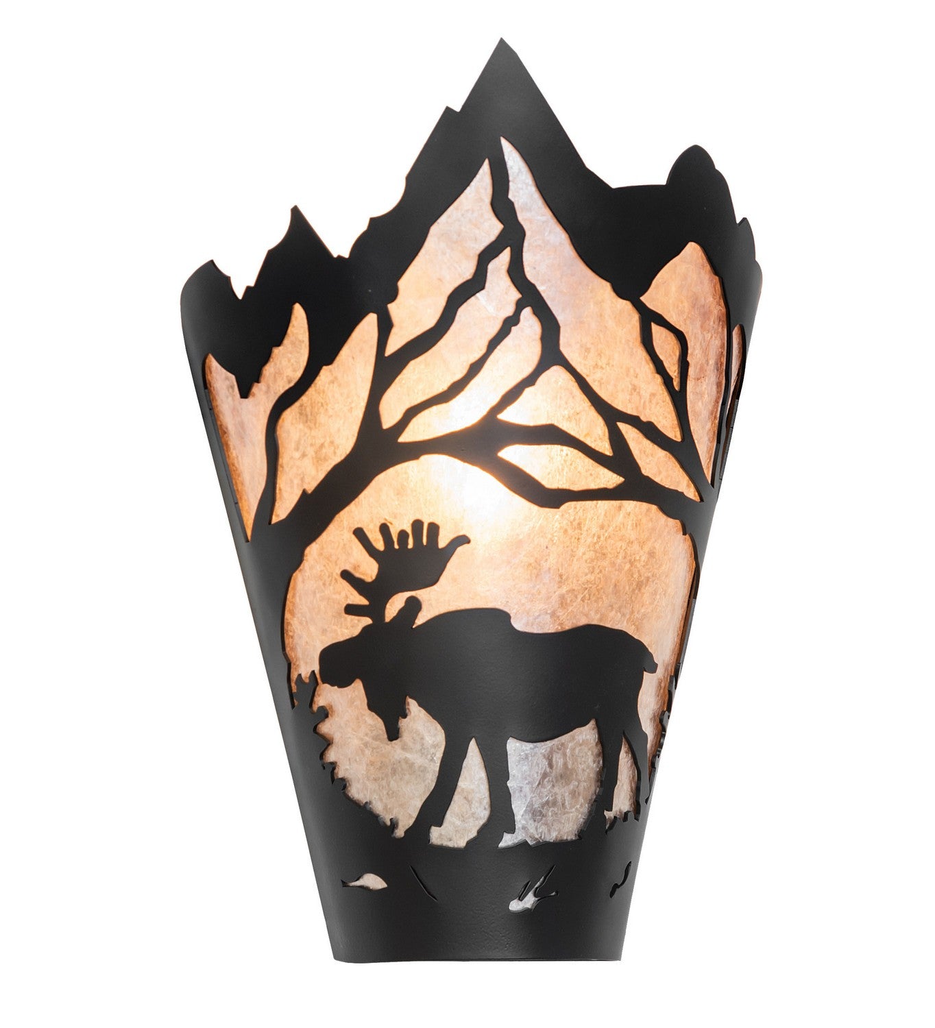 Meyda Tiffany - 274655 - One Light Wall Sconce - Moose At Dawn - Solar Black