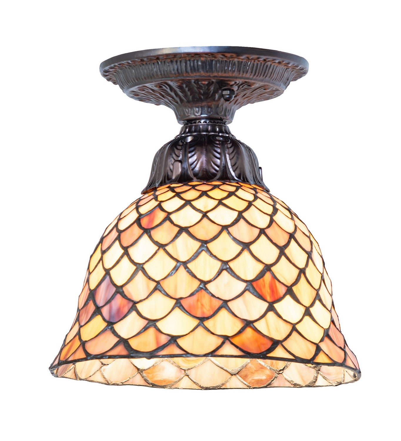 Meyda Tiffany - 276082 - One Light Flushmount - Tiffany Fishscale