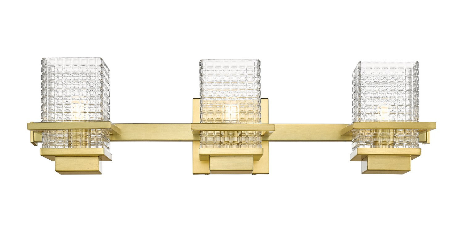 Innovations - 310-3W-SG-CL - Three Light Bath Vanity - Auralume - Satin Gold