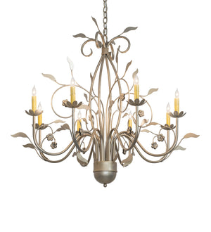 Meyda Tiffany - 273536 - Eight Light Chandelier - Bordeaux - Satin Titanium Gold