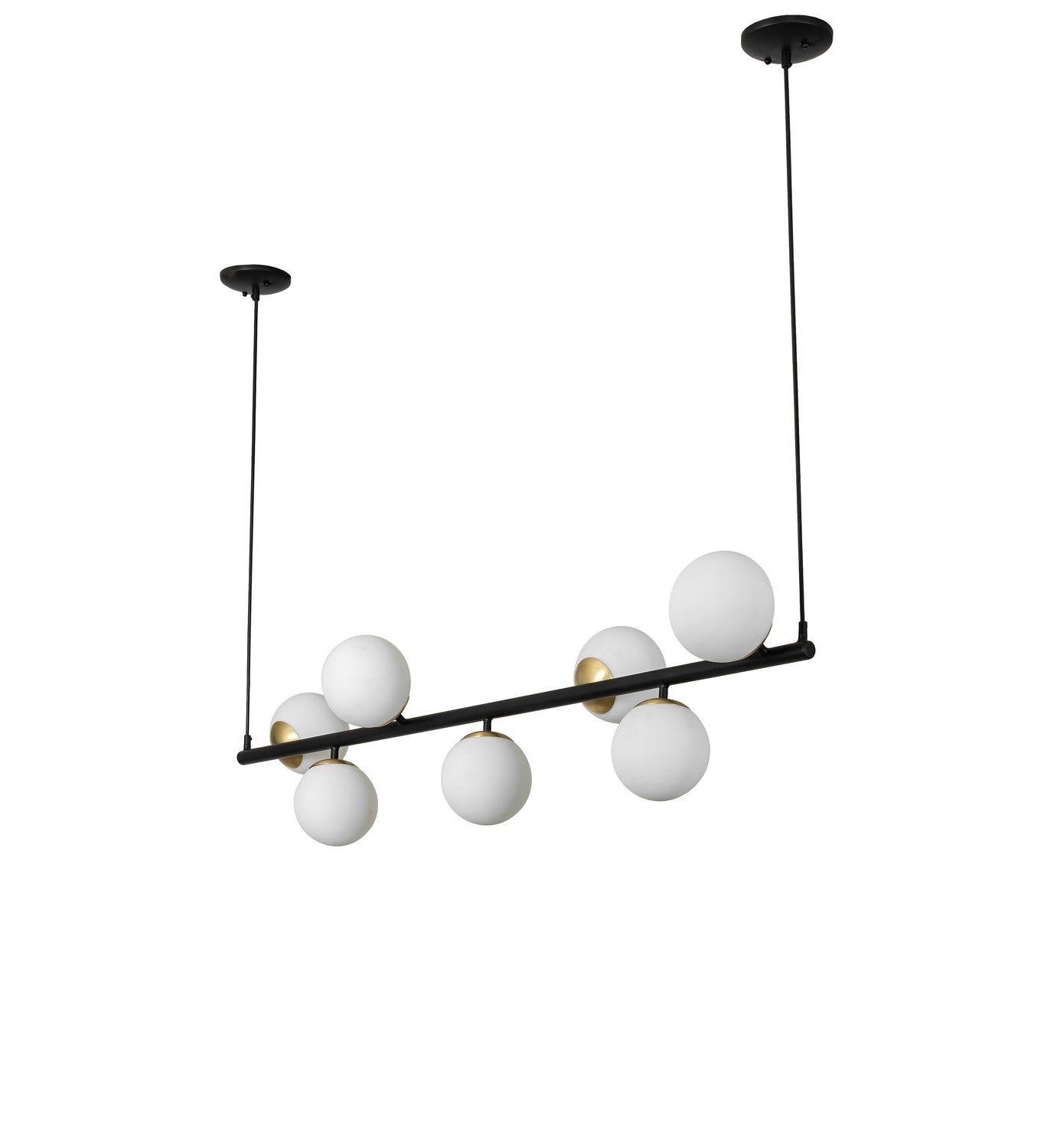 Meyda Tiffany - 274291 - Seven Light Island Pendant - Bola - Solar Black