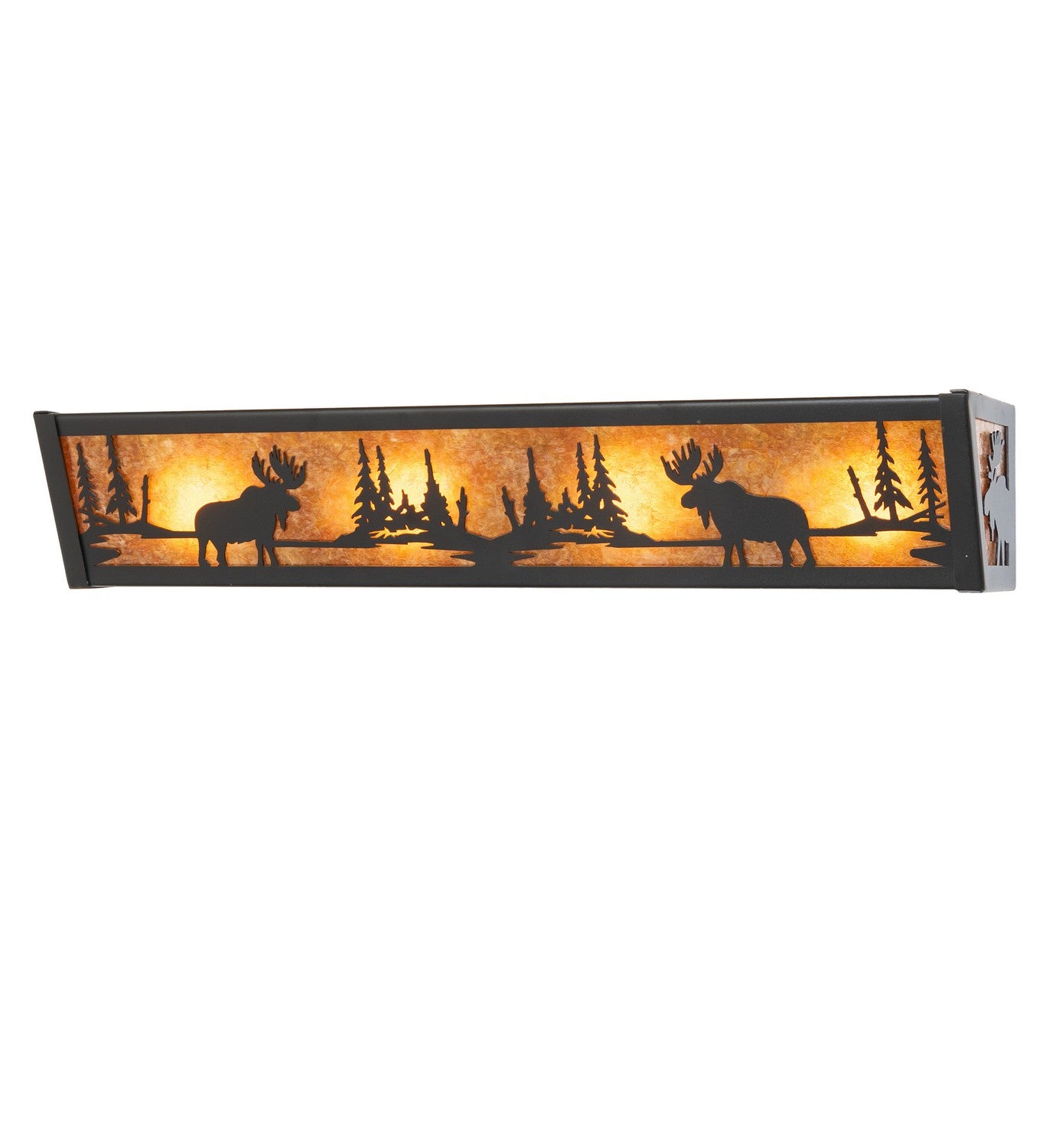 Meyda Tiffany - 30241 - Four Light Vanity - Moose At Lake - Textured Black