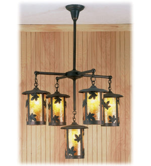 Meyda Tiffany - 51995 - Five Light Chandelier - Fulton - Craftsman Brown