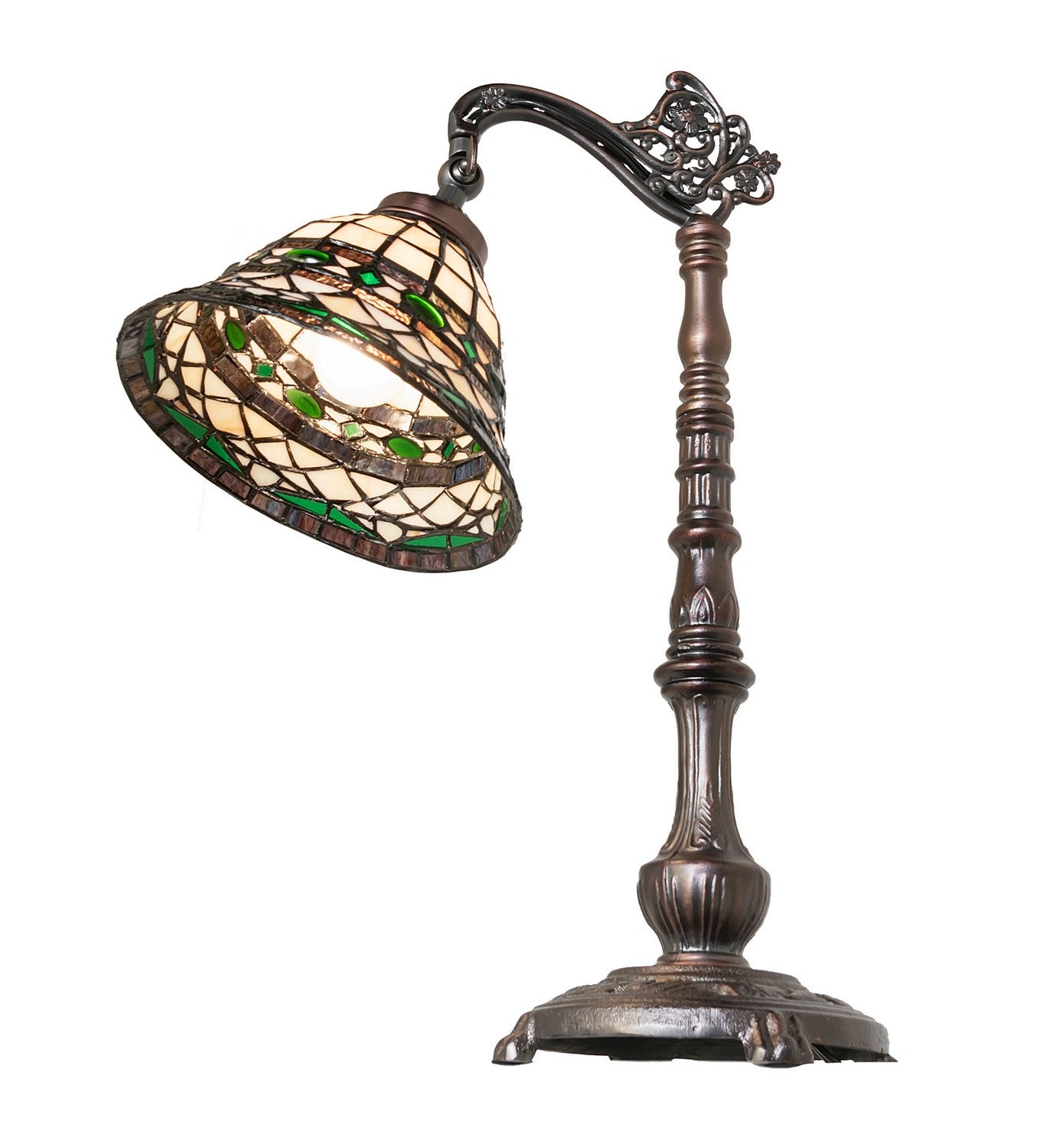 Meyda Tiffany - 65077 - One Light Table Lamp - Tiffany Roman - Antique Copper