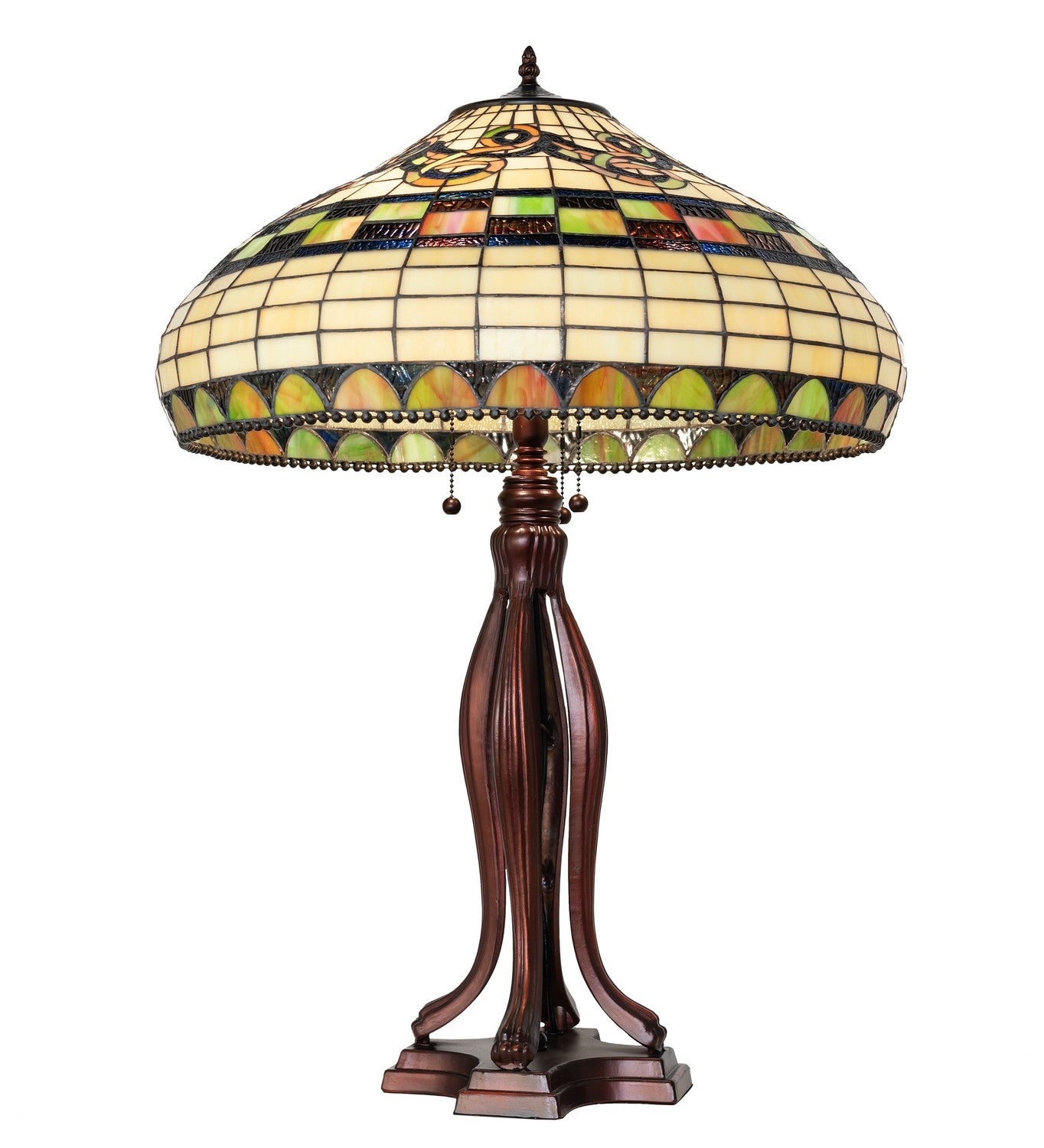 Meyda Tiffany - 65469 - Three Light Table Lamp - Tiffany Edwardian - Mahogany Bronze