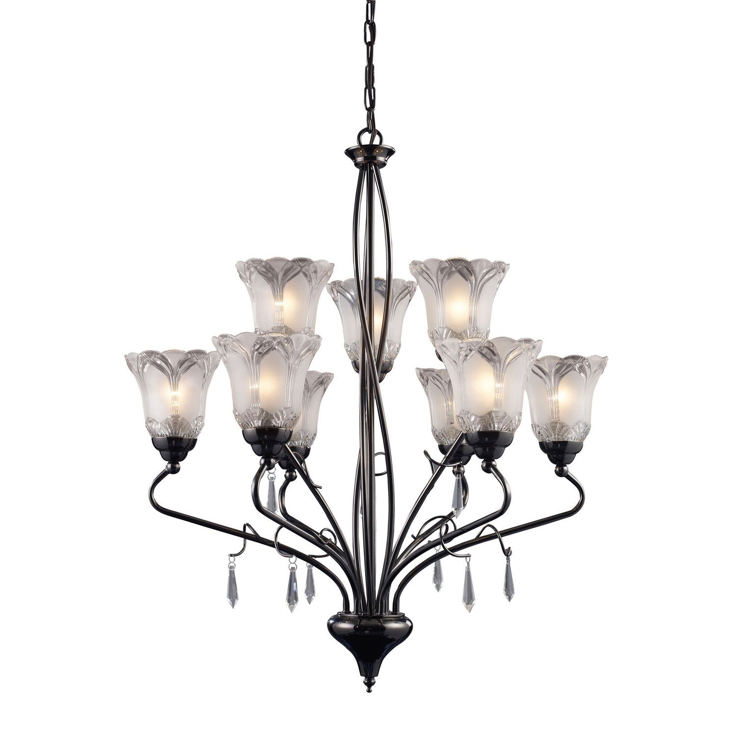 ELK Home - 08079-BKC - Nine Light Chandelier - Nouveau - Black Chrome