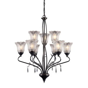 ELK Home - 08079-BKC - Nine Light Chandelier - Nouveau - Black Chrome