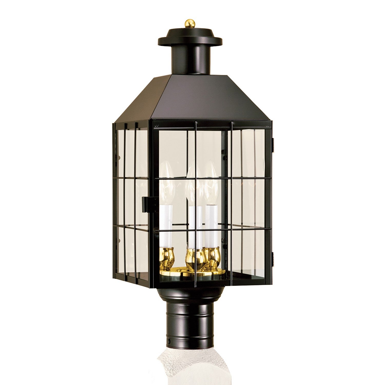 ELK Home - 1056-BL-CL - Three Light Outdoor Post Lantern - American Heritage - Black