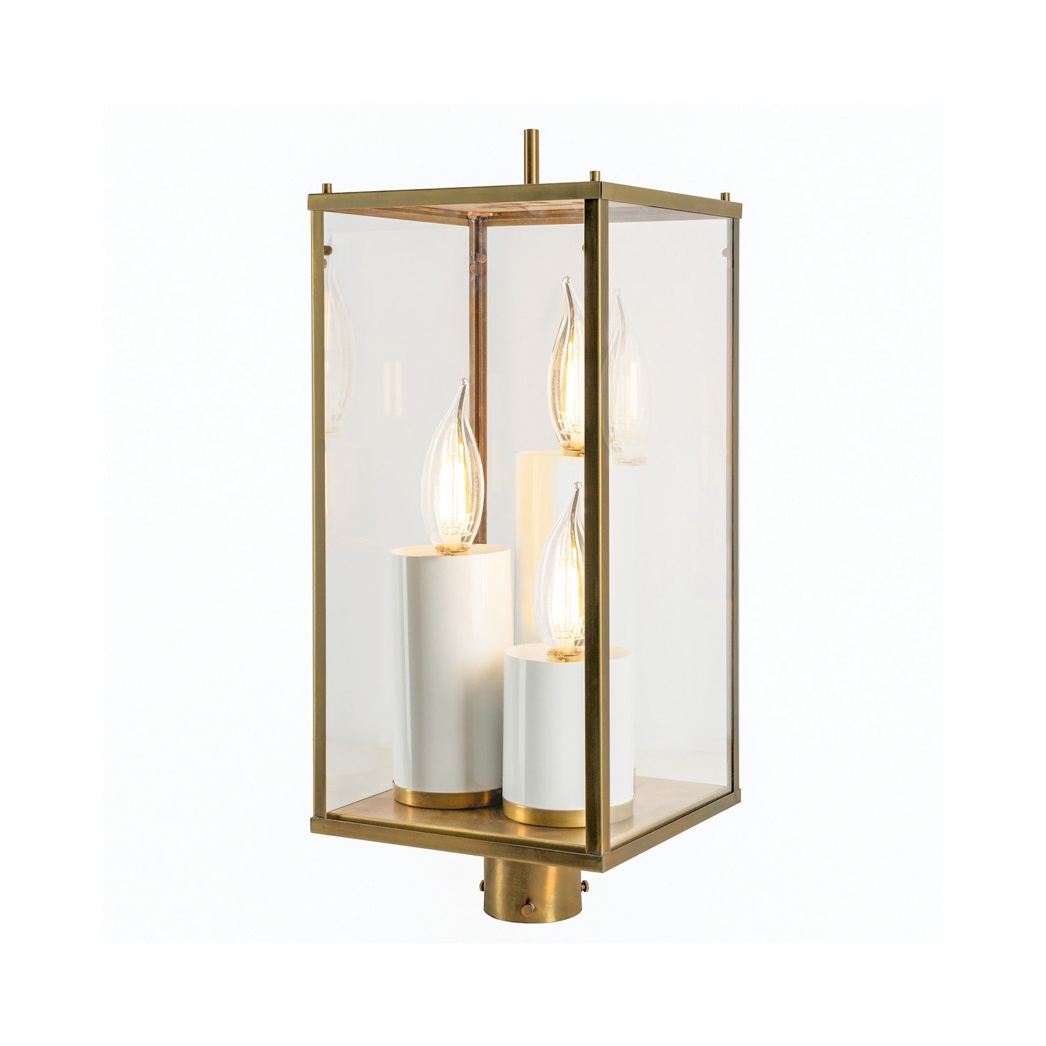 ELK Home - 1152-AG-CL - Three Light Outdoor Post Lantern - Back Bay - Aged Brass