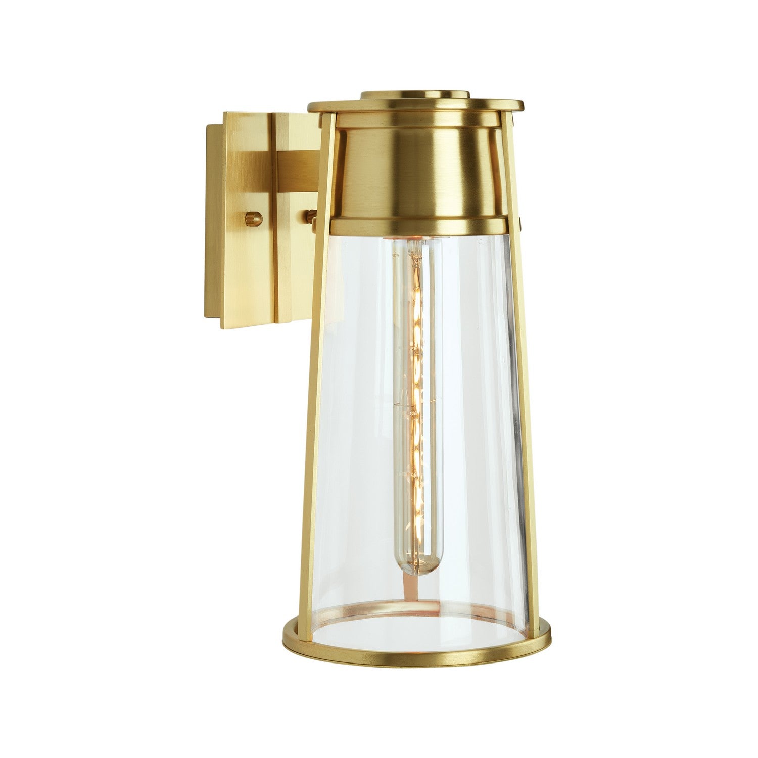 ELK Home - 1245-SB-CL - One Light Outdoor Wall Sconce - Cone - Satin Brass