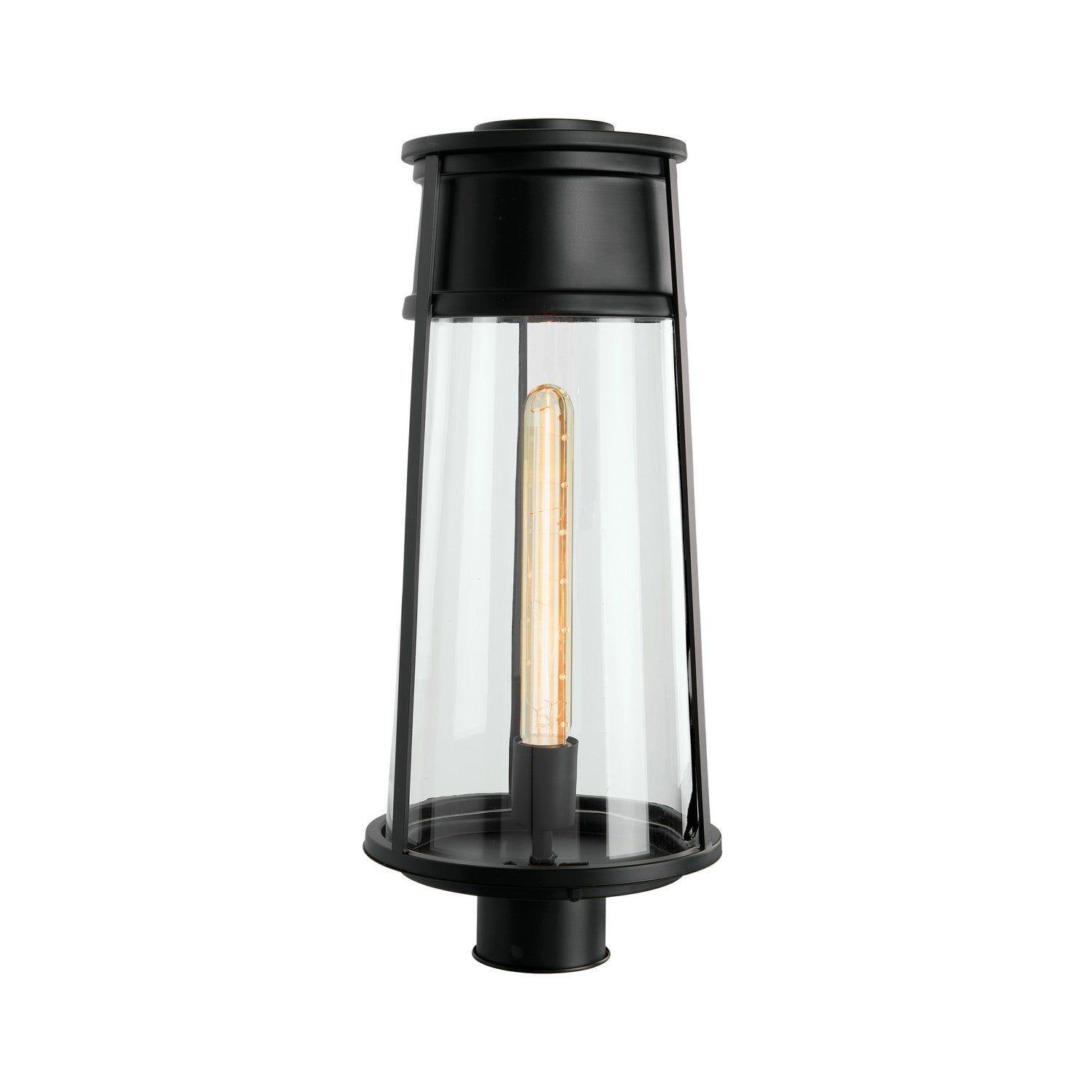 ELK Home - 1247-MB-CL - One Light Outdoor Post Lantern - Cone - Matte Black