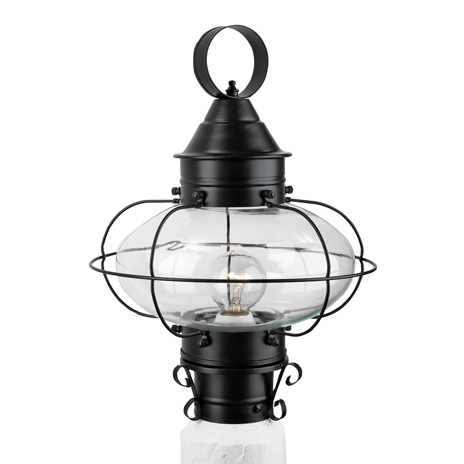 ELK Home - 1321-BL-CL - One Light Outdoor Post Lantern - Cottage Onion - Black