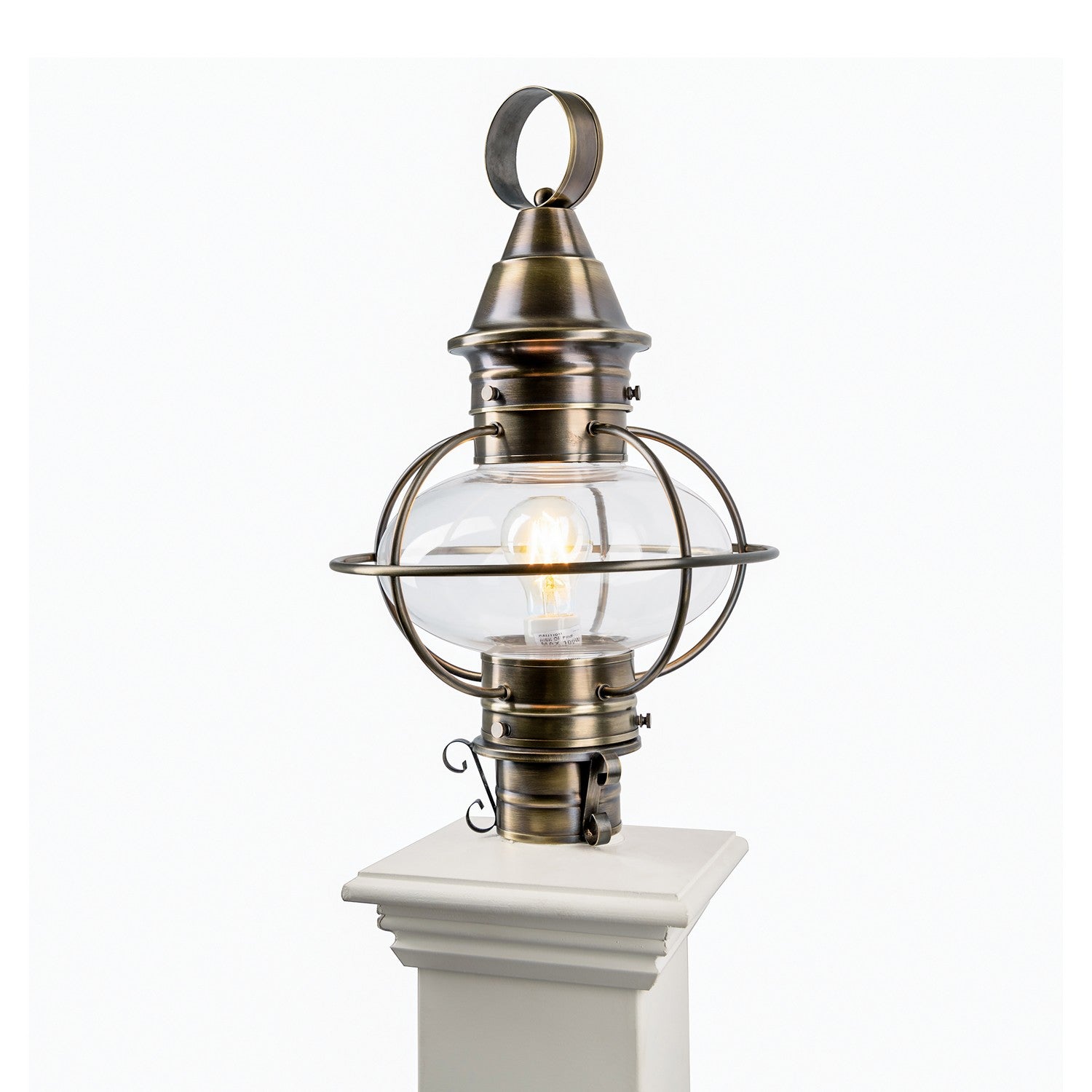 ELK Home - 1711-AN-CL - One Light Outdoor Post Lantern - American Onion - Antique Brass