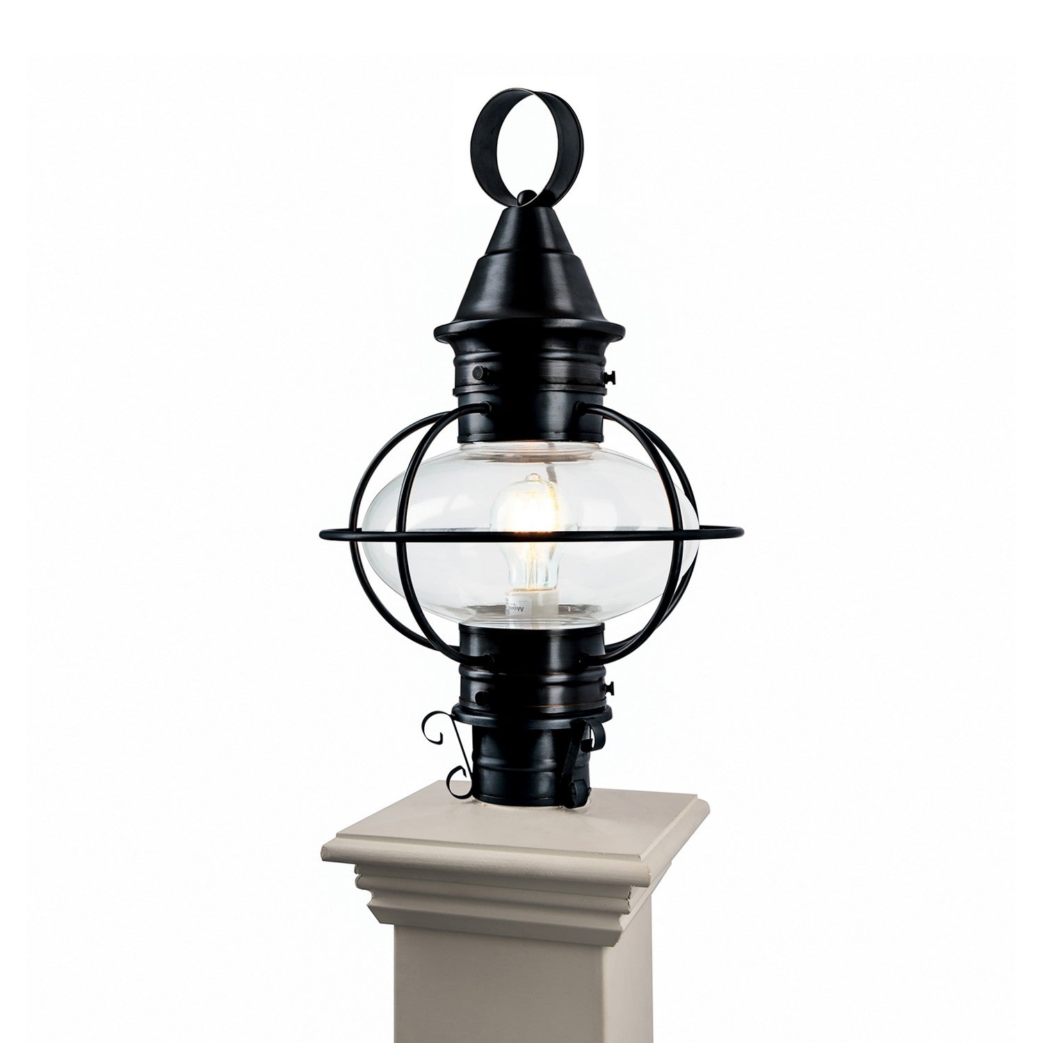 ELK Home - 1711-BL-CL - One Light Outdoor Post Lantern - American Onion - Black