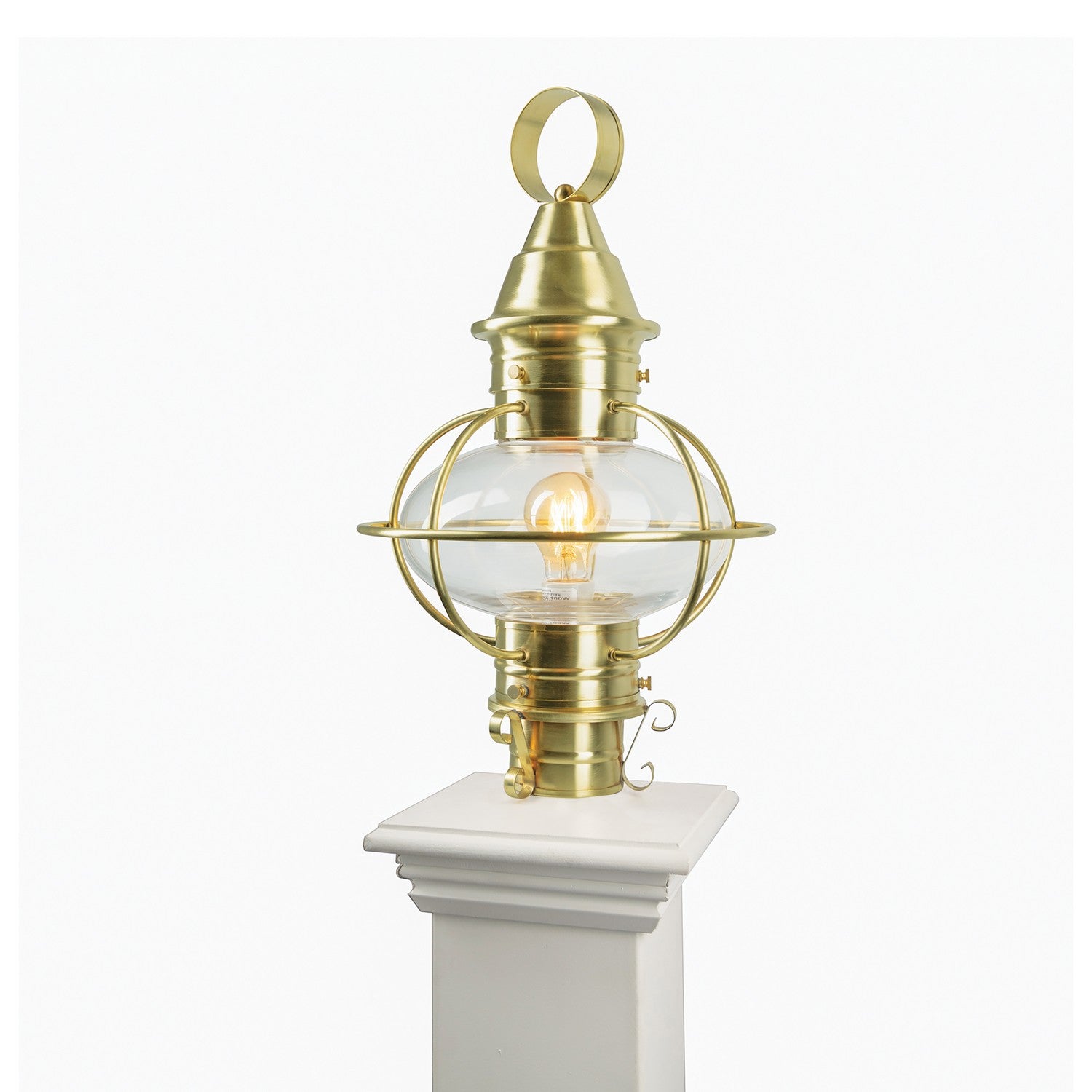 ELK Home - 1711-SB-CL - One Light Outdoor Post Lantern - American Onion - Satin Brass