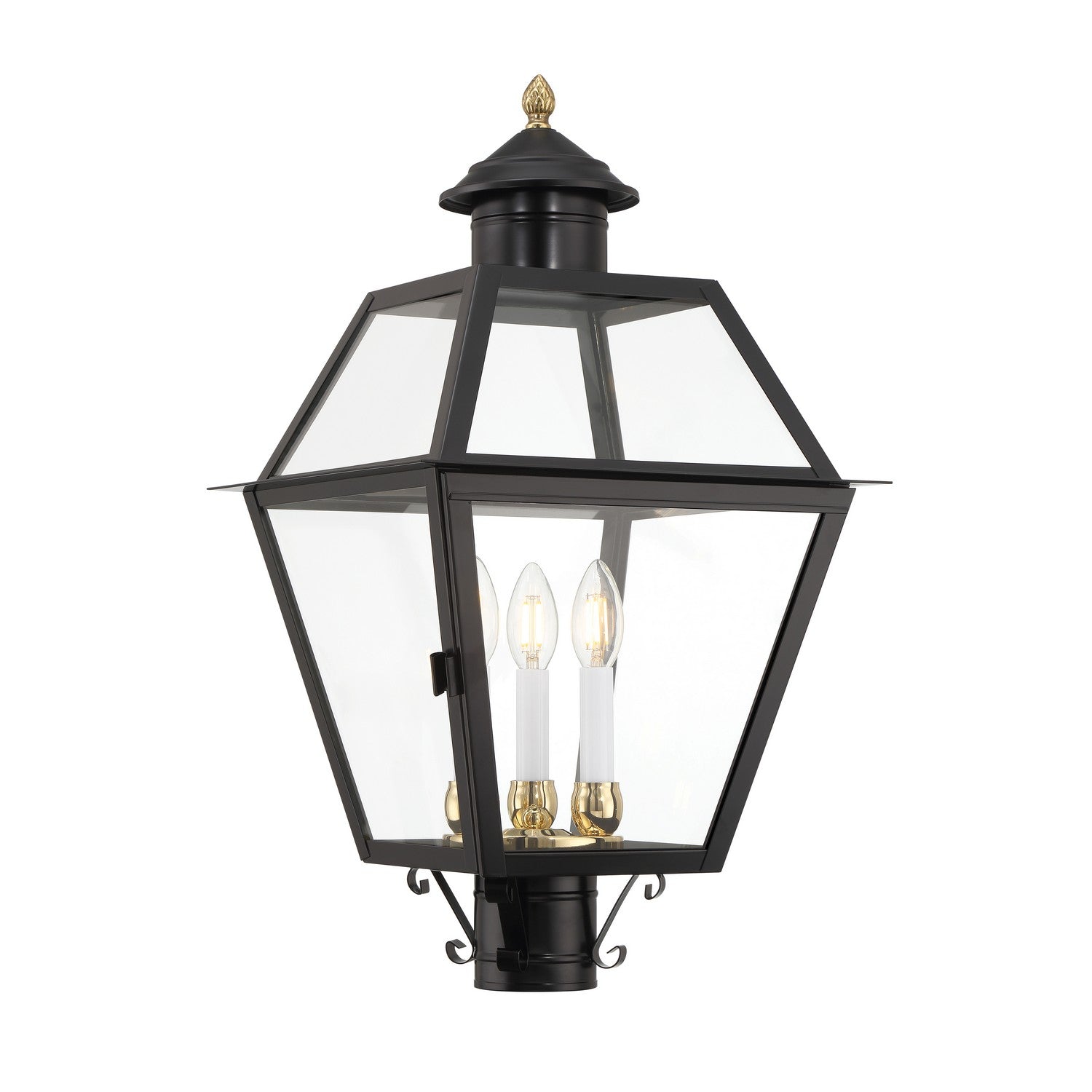 ELK Home - 2235-BL-CL - Three Light Outdoor Post Lantern - Lexington - Black