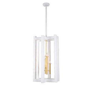 Kalco - 522251SGLW - Four Light Foyer Pendant - Duo - Soft Gold and White