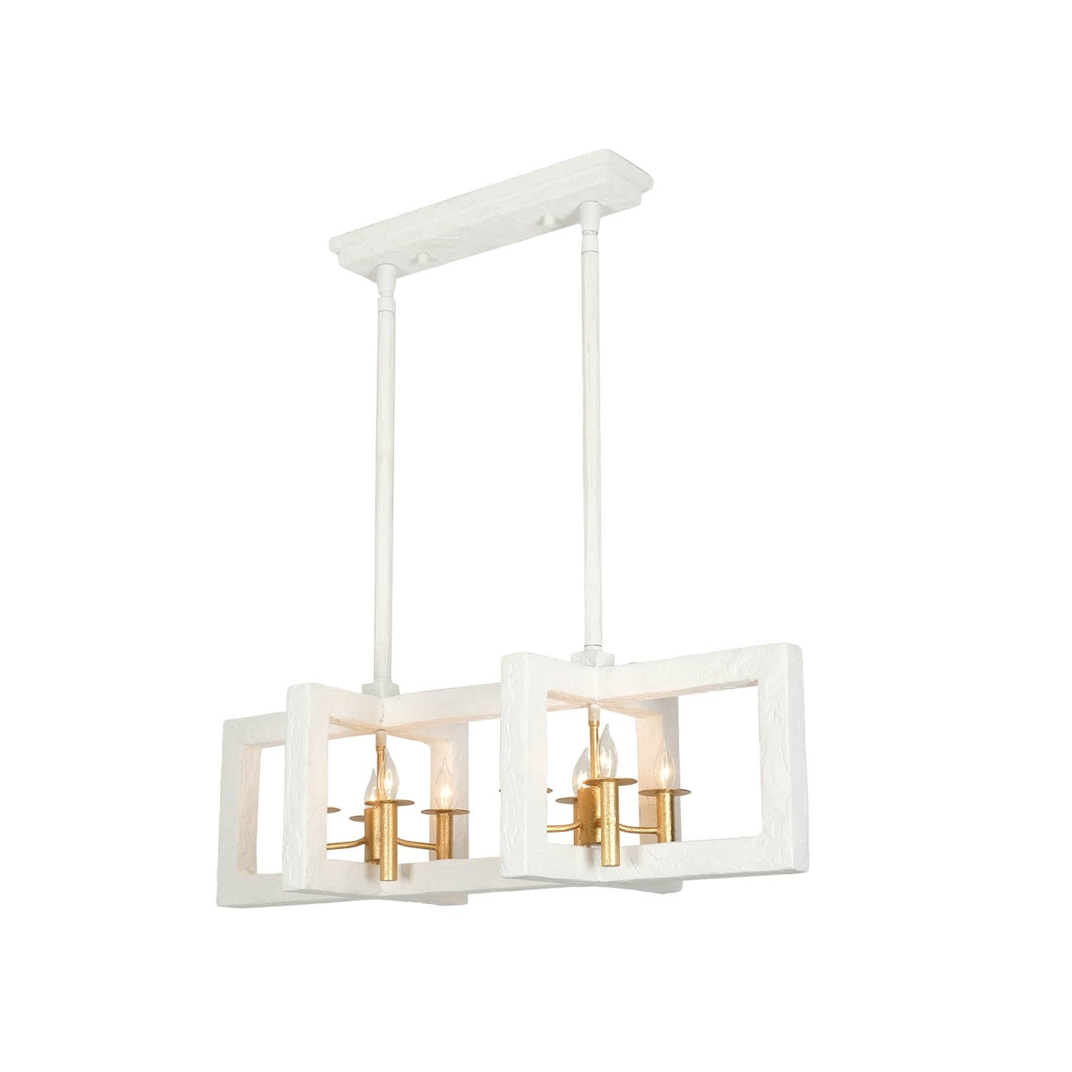 Kalco - 522268SGLW - Eight Light Island Pendant - Duo - Soft Gold and White