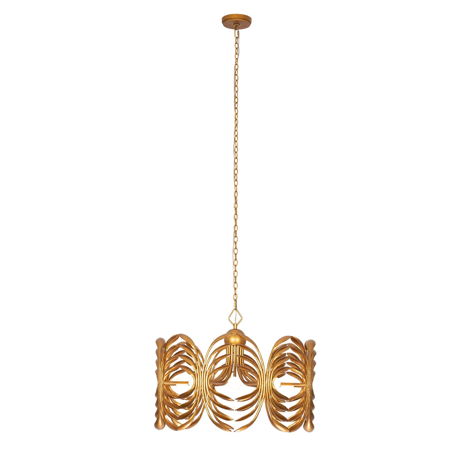 Kalco - 523858WGL - Eight Light Pendant - Botanica - Warm Gold