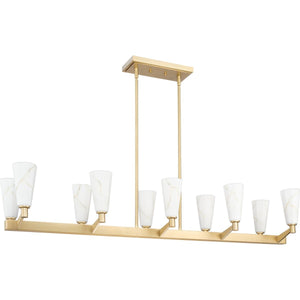 Progress Lighting - P400396-109 - Ten Light Linear Chandelier - Tosca - Brushed Bronze